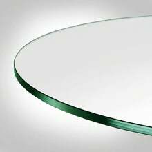 18 Inch Round Glass Table Top - Tempered - 1/4" Thick Glass Surface,  Flat Polished, Multipurpose For Dining Table, Patio, Coffee And End Table,44535622 - Yellow - View 5