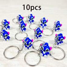 Disney Bộ 5/10 móc khóa hình nhân vật hoạt hình dễ thương, chất liệu PVC mềm, hình Lilo & Stitch, thích hợp để gắn vào ba lô, túi xách, chìa khóa, là món quà tuyệt vời cho người hâm mộ và nhà sưu tập. - Xem 8