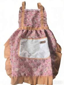 1/2pcs Small Floral Print Shoulder Strap Waterproof Anti-Oil Princess Apron - Floral - View 12
