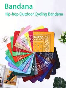 1 chiếc khăn vuông họa tiết hoa hạt điều phong cách hip-hop dùng ngoài trời và đạp xe, có 27 màu, 1-27 chiếc khăn bandana họa tiết hoa, khăn bandana hoa polyester, khăn vuông nhảy hip-hop - Nhiều màu - Xem 1