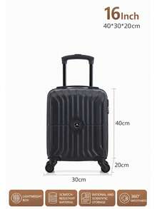 VITAL VYING 瑞安航空小型手提行李箱 40X30X20 ABS材質，附可拆卸輪子 - 黑色 - 查看 2