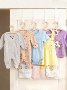 1/5 chiếc móc treo quần áo trẻ em bằng gỗ hình gấu và mây kiểu Bắc Âu, giá treo quần áo thú cưng và em bé sáng tạo. - Màu Khaki - Xem 6