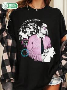 Kiss All The Time Shirt, HS4 New Album Graphic Tee, Harry Fan Tour Style T-Shirt - Black - View 6