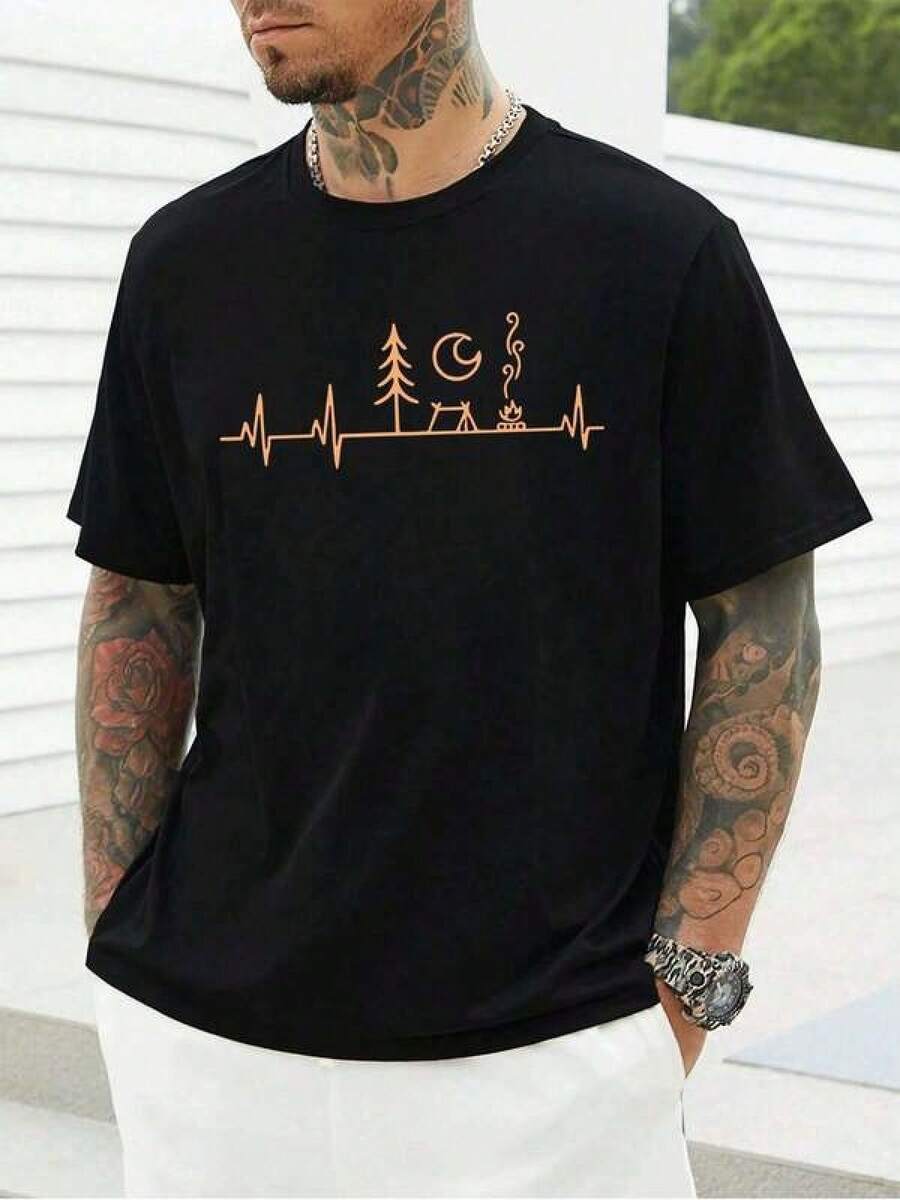 Men Outdoor Tees & Tanks - Black - View 1