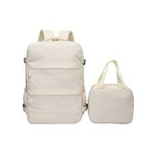 2 Pieces Set Solid Color Nylon 180° Full Open Large Capacity Multi-Pocket Zipper Closure Travel Luggage Backpack Set For Air Travel & Vacation - Multicolor - View 14