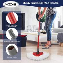 MXZONE Spin Mop Handle Replacement Compatible With O Cedar Spin Mop And Bucket, 4-Section 30 To 58 Inchs Mop Replace Handle, Mop Stick For Floor Cleaning, Mop Head And Base Not Include - A - 查看 5