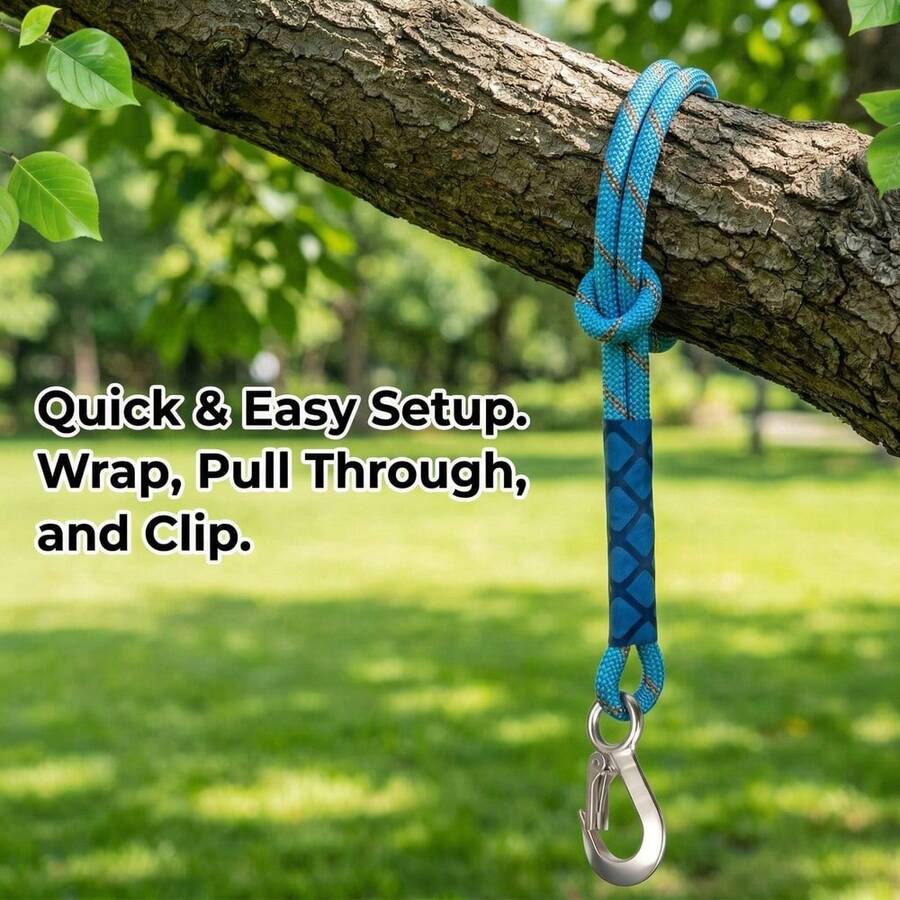 122lbs Heavy Duty Nylon Hammock Hanging Straps With Hooks And Adjustable Swing Accessories - Blue/Green Outdoor Tree Friendly Straps, Suitable For Hammocks, Chairs, Swings, Porches - Compatible With Trees, Gardens, Doors (No Tools Required), Rocking Chairs, Hammock Ropes - Multicolor - View 1