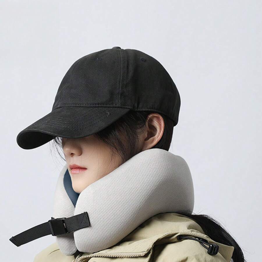 L'oreiller en mousse à mémoire de forme en forme de U est léger et portable pour les déplacements en voiture, a un rebond lent, est respirant et offre un soutien cervical. THWD - N° 5 Gris clair - Voir 1