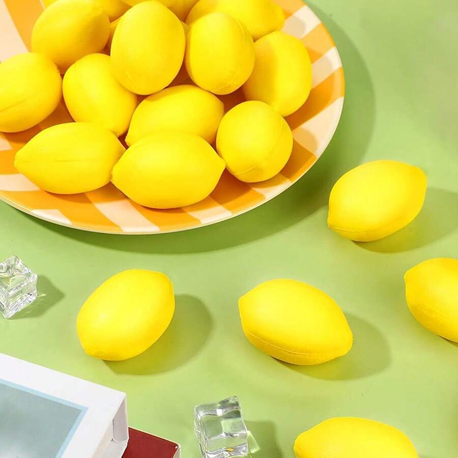1/5/10个装柠檬挤压减压球，慢回弹减压玩具，缓解焦虑挤压投掷玩具，嘉年华主题派对奖品，礼品袋填充物，派对小礼物