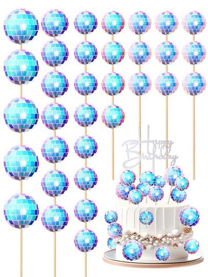 10 chiếc phụ kiện trang trí bánh hình quả cầu disco, phụ kiện trang trí bánh cupcake lấp lánh, trang trí bánh phong cách retro thập niên 1970, phụ kiện quả cầu disco mini màu hồng bóng bẩy cho tiệc theo chủ đề thập niên 70, 80, sinh nhật, đám cưới, ngày lễ, bánh ngọt, món tráng miệng.
