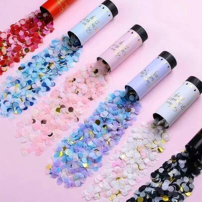 1个/3个/6个 11厘米 多色纸屑派对礼炮 - 6色庆典礼炮，适用于万圣节、复活节、婚礼、生日、节日 | 派对装饰及用品