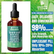 Soursop Bitters Liquid Drops 10-In-1 With Nori, Moringa, Turmeric, Black Seed Oil, Oregano, Ashwagandha| Herbal Extracts For Overall Health| Vegan, Non-GMO| 2 Fl Oz - 1 - Xem 4