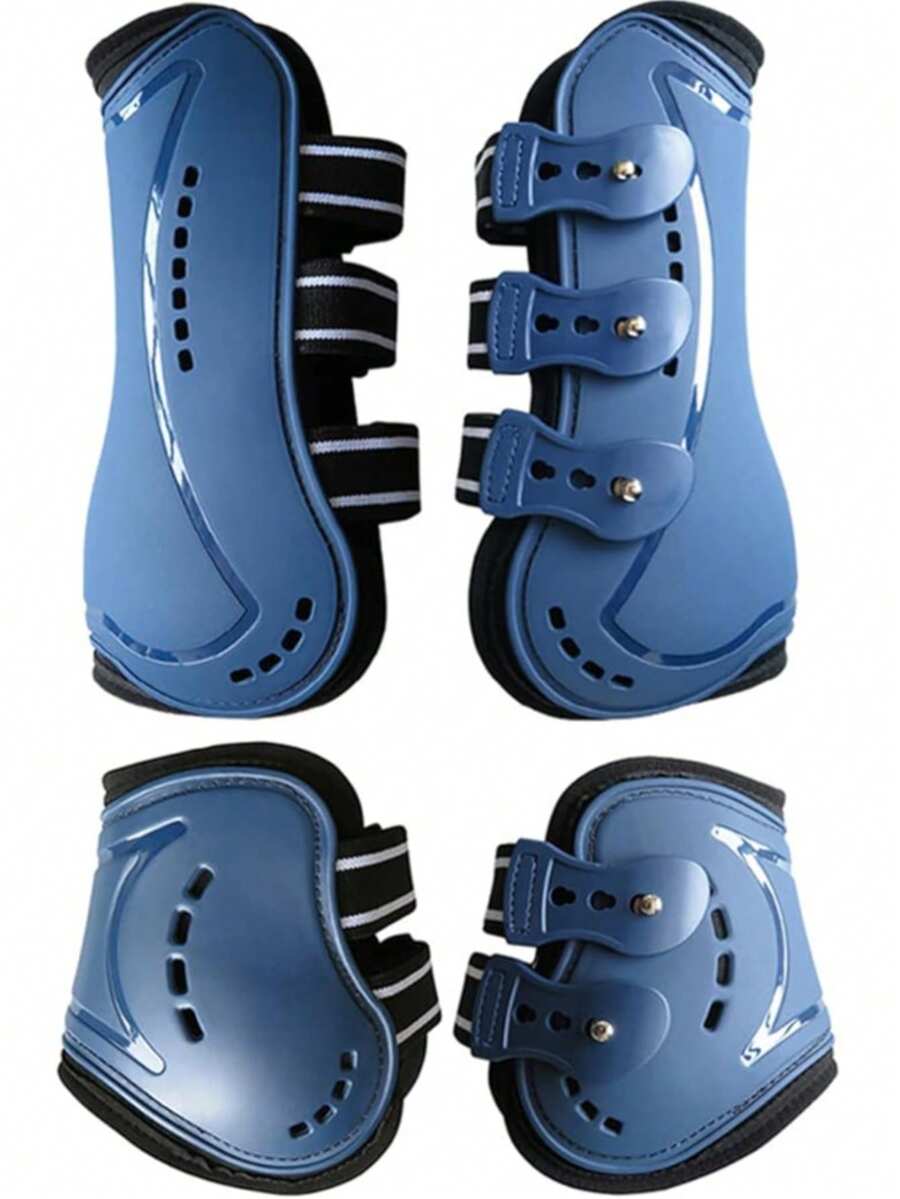 High Elastic Breathable Horse Leg Protectors, Shock-Absorbing & Wear-Resistant PU Riding Boots, Battery-Free Equestrian Gear Providing Comprehensive Leg Protection For Horses, Balancing Quality, Durability And Comfort For Safer And More Relaxed Riding - Style A - View 1
