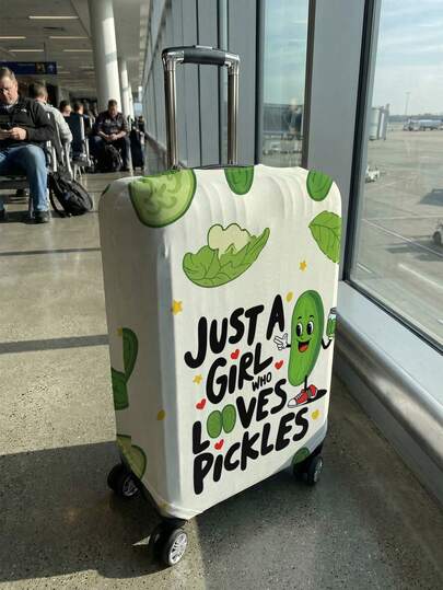 Creative Letter Luggage Protective Cover, Artistic Graffiti Suitcase Dust Cover, Suitable For 18-32 Inch Luggage, Highly Stretchable With Dual Functions Of Protecting Luggage (Anti-Scratch, Anti-Dust) And Decorating Luggage (Turning Regular Suitcase Into Personalized One)