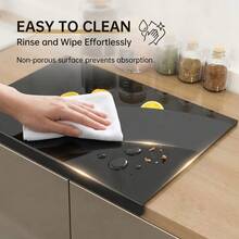Square PET Acrylic Kitchen Cutting Board - Solid Color Surface Protector Mat With Edges - Hand Wash Non-Woven Material Pad - Ideal Graduation Gift, Kitchen Cutting Board For Cutting Fruits And Vegetables, Kitchen Accessory - Black - View 2