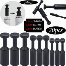 Black Plastic Push-In Connector Cap Pneumatic Plug, Suitable For 6mm/8mm/12mm Inner Diameter Push-In Connector Plugs, Multiple Sizes Of Tubing Connection Fittings Available - Push-in Connector - View 2