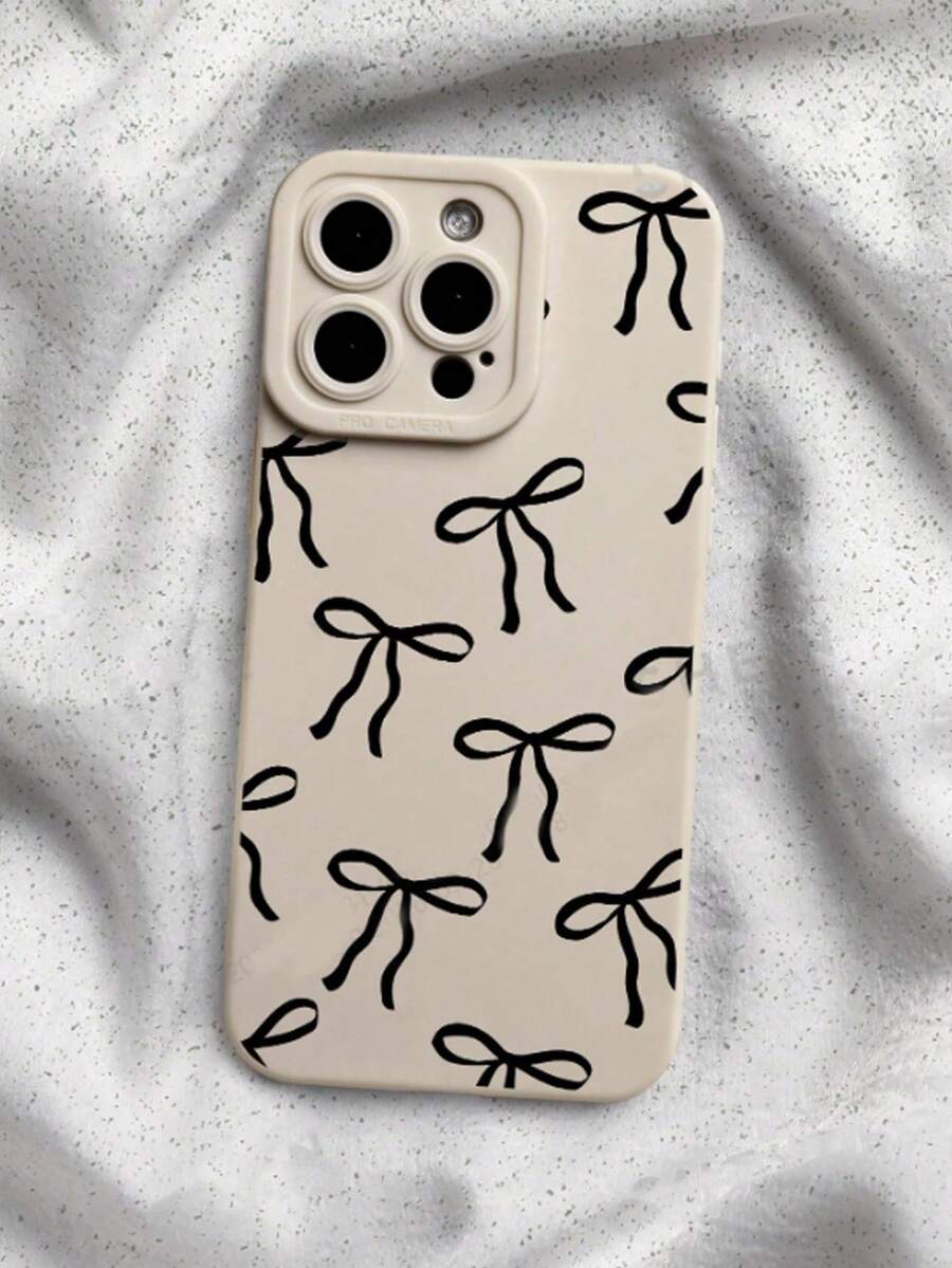 Bow-Knot Minimalist Bow Pattern Perforated Edged Colorful Painted Thick Anti-Drop Painted Phone Case Compatible With IPhone 17pro/17Air /17/17promax16/11/16pro/16plus/16promax/16e/15Promax/13/14/12/XS/XR/7G/8P, Compatible With Samsung Galaxy 11/12Pro/12/12X/13Pro/14Pro/15Pro, Compatible With 10/9/Note9/12c/Note11pro/Note8Pro - Multicolor - View 1