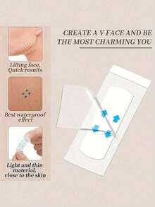 200pcs/40pcs/20pcs/6pcs Instant Support Face Mask - Invisible Waterproof Transparent Molding Mask For Chin & Neck, Face Tape - Alcohol-Free, Suitable For All Skin Types, Unisex, Jawline - Multicolor - View 7