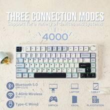 AULA F75 Wireless Mechanical Keyboard Bluetooth 2.4G RGB Customized 75% Layout PBT Keycaps RGB Backlight Wired Gaming Keyboard Rechargeable 4000mAh Metal OEM Profile Gasket Structure Personal Comp - 查看 9