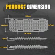 BUNKER INDUST Tablas de tracción todoterreno par de pistas de recuperación alfombrilla de tracción para camiones 4x4 Jeep barro nieve rampa de arena - Almohadillas de tracción de neumáticos de - Gris - Ver 5