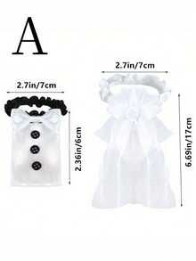 2 piezas Cubiertas para botella y copa de champán de novia y novio, accesorios decorativos para fiesta de compromiso - Múltiples estilos - Ver 4