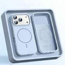 Ốp lưng điện thoại silicon mềm cao cấp có nam châm, tương thích với iPhone 17 Pro Max/17/16/15/14/13/12/11 Pro Max Plus, hỗ trợ sạc không dây từ tính, ốp bảo vệ chống sốc. - Đỉnh xa màu xanh - Xem 1