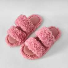 Chaussons ouverts en fourrure pour femmes, doux et confortables, avec mousse à mémoire de forme, chaussures d'intérieur - Chaussons pour femmes - Voir 2