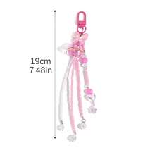 1 pieza Llavero con cuentas tejido a mano en color rosa - Elegante, dulce e iridiscente, accesorio para bolso con lazo - Multicolor - Ver 17