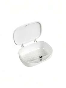 1pc Minimalist Soap Dish, Plastic Draining Soap Tray With Cover, Bathroom Soap Holder, Portable Travel Soap Storage Box, Bathroom Accessories - A - View 12