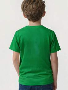 Kids' Soccer T-Shirt, Brazil Cup, Casual, Comfortable, Summer, 100% Cotton, Durable Blouse, Round Neck - màu xanh lá - Xem 4