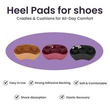 Gel Heel Pads For Loose Shoes -  6 Pairs Heel Grips For Women Men Boots, Pumps, Flats - Heel Cushion Insert Filler For Blisters, Foot Pain, Rubbing, Anti Slip, Comfort (Black, Beige, Purple) - Multicolor - View 4