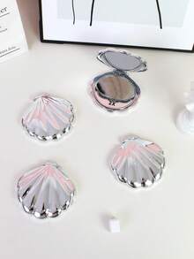 1pc Shell Shaped Double-Sided Portable Makeup Mirror, Foldable Mirror, Women Cosmetic Tool, High Definition Makeup Mirror - Multicolor - View 10