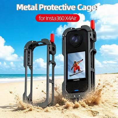 Khung bảo vệ bằng kim loại dành cho Insta360 X4 Air, phụ kiện chụp ảnh hoàn hảo cho các hoạt động thể thao ngoài trời, du lịch nghỉ lễ, chụp ảnh trường học và tiệc tùng, thiết kế tháo lắp nhanh | Bảo vệ khung máy ảnh | Công cụ chụp ảnh mùa tựu trường | Món quà lý tưởng cho người dùng X4 Air