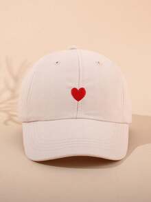 1pc Heart Embroidered Baseball Cap, Multifunctional Fashionable Outdoor Adjustable Sun Protection Sports Hat, Suitable For Men, Girl And Children - Heart Embroidery - View 14