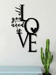 1 pièce Décoration murale en métal Amour, Tout ce dont vous avez besoin est un signe mural en métal Amour, Cadeau de la Saint-Valentin, Cadeau de couple de la Saint-Valentin - Multicolore - Voir 5