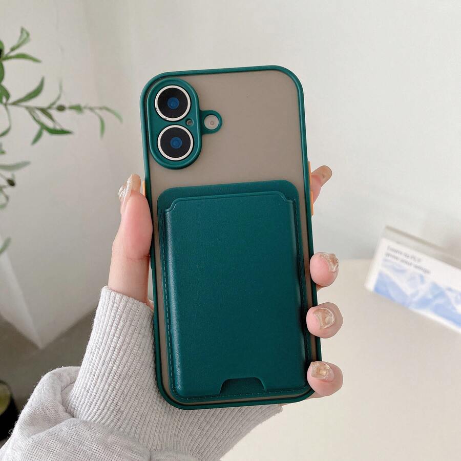 （卡槽式手机壳）一体式硅胶材质，亲肤磨砂质感，适用于 17 Pro Max/17E/Air/17/16/15/14/13/12/11/X/XR/8P/7P/8/7... - 墨綠色 - 查看 1