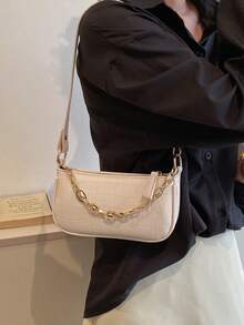 Túi vuông thời trang cá tính dành cho nữ, túi đựng máy ảnh, chất liệu PU, trang trí ngôi sao kim loại, dây xích, quả cầu, phong cách gợi cảm, phong cách kim loại Y2K, phù hợp sử dụng hàng ngày, đi làm, ví, quà tặng bạn bè, ngày lễ, túi đeo vai nữ. - Màu be - Xem 2