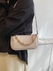 Túi vuông thời trang cá tính dành cho nữ, túi đựng máy ảnh, chất liệu PU, trang trí ngôi sao kim loại, dây xích, quả cầu, phong cách gợi cảm, phong cách kim loại Y2K, phù hợp sử dụng hàng ngày, đi làm, ví, quà tặng bạn bè, ngày lễ, túi đeo vai nữ. - Màu be - Xem 8