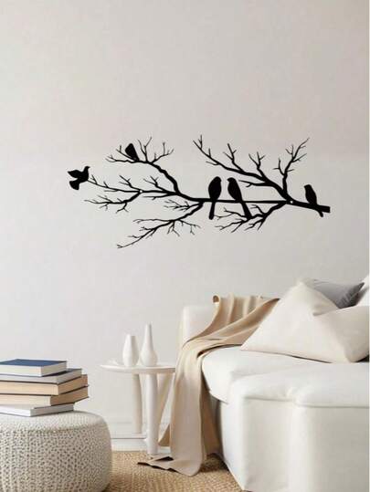 Tranh chim bằng kim loại treo tường, hình chim dán tường bằng kim loại hình cành cây, hình chim dán tường hình bóng cành cây, tranh trang trí phòng khách, trang trí nội thất, tranh treo tường, tranh chim nghệ thuật, trang trí phòng, trang trí nhà cửa.