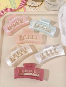 6pcs Checkerboard & Checkered Pattern Hair Claw Clips, Medium Size, Bohemian Style For Beach, Vacation Fall Winter Hair Clip Hair Accessories For Women Elegant Hair Clutch Flower Hair Clip Summer - Nhiều màu 10 - Xem 6