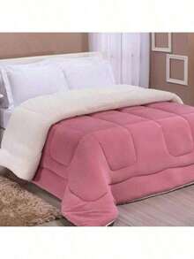 Sherpa Comforter With Blanket/Fitting Set, Queen Size, Thick, Assorted Colors, 2.40cm X 2.20cm - 乾枯玫瑰色 - 查看 3