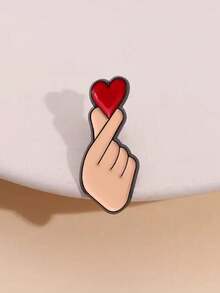 Bộ 3 chiếc kẹp ngón tay dễ thương và ngọt ngào, hình trái tim, thời trang và độc đáo, đa năng, sáng tạo, phù hợp cho các cặp đôi, chất liệu kim loại, có thể dùng làm ghim cài áo hoặc huy hiệu. - Nhiều màu - Xem 2