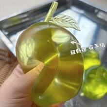 大型绿茶水晶苹果挤压玩具，慢回弹麦芽挤压玩具，缓解焦虑礼物，办公室减压，家居装饰，生日礼物，圣诞礼物 - 多色青蘋果 - 查看 5