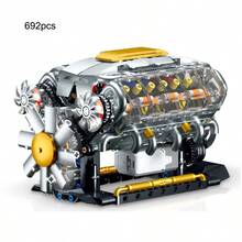 Bộ đồ chơi lắp ráp 692 mảnh hình động cơ V8 siêu xe sáng tạo, mô hình động cơ V8 lắp ráp, mô hình động cơ V8 mini tự lắp ráp, dự án lắp ráp STEM dành cho người lớn, đồ chơi giáo dục khoa học vật lý, mô hình trưng bày để bàn, quà tặng sinh nhật. - Nhiều màu - Xem 8