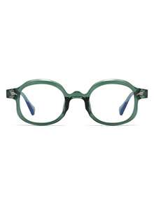 1 Cặp kính nam gọng tròn trong suốt màu xanh lá cây, kiểu dáng retro châu Âu và Mỹ, không cần toa thuốc. - màu xanh lá - Xem 4