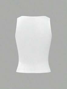 1 Pc Women Black & White Casual Y2K Sexy Solid Slim Fit Cami Top Summer Commute Daily Wear - White - View 10