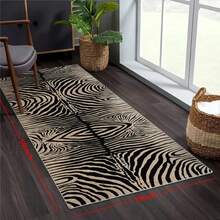 Zebra Printed Room Decoration Floor Mat - Anti Slip, Quick Drying, Bedroom Soft Decoration, Father's Day Birthday Anniversary, Thanksgiving Gift, Christmas, Halloween, Easter, Anniversary Celebration - Multicolor - View 3