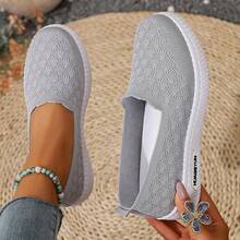 2026 New Multicolor Slip-On Women's Shoes, Breathable Mesh Design, Comfortable Lightweight Flat Casual Sneakers For Daily Wear - Grey - View 5