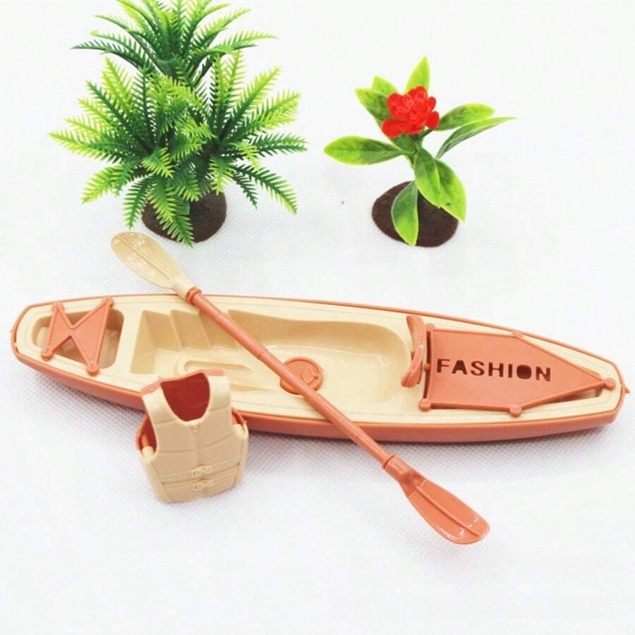 3pcs Set[2026 Summer Birthday Edition]Realistic Kayak Toy Paddle Life Jacket Model, Birthday Decor (Summer Home Decoration/Bookshelf/Windowsill/Collection Display), Random Color