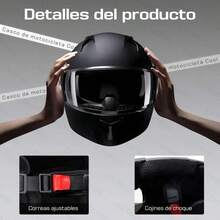 Casco De Motocicleta Con Visera Abatible Sport Dot - Gris oscuro - Ver 7